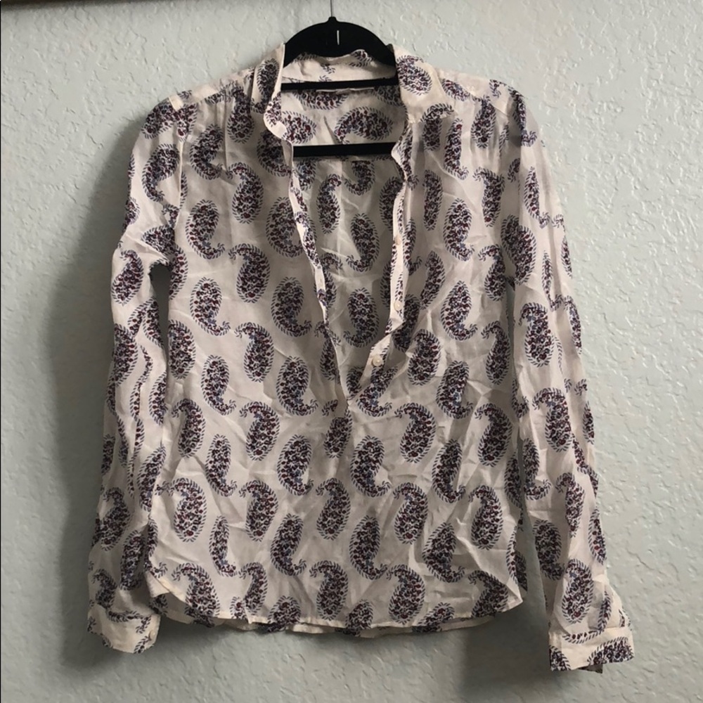 Loft by Ann Taylor paisley print blouse Xs